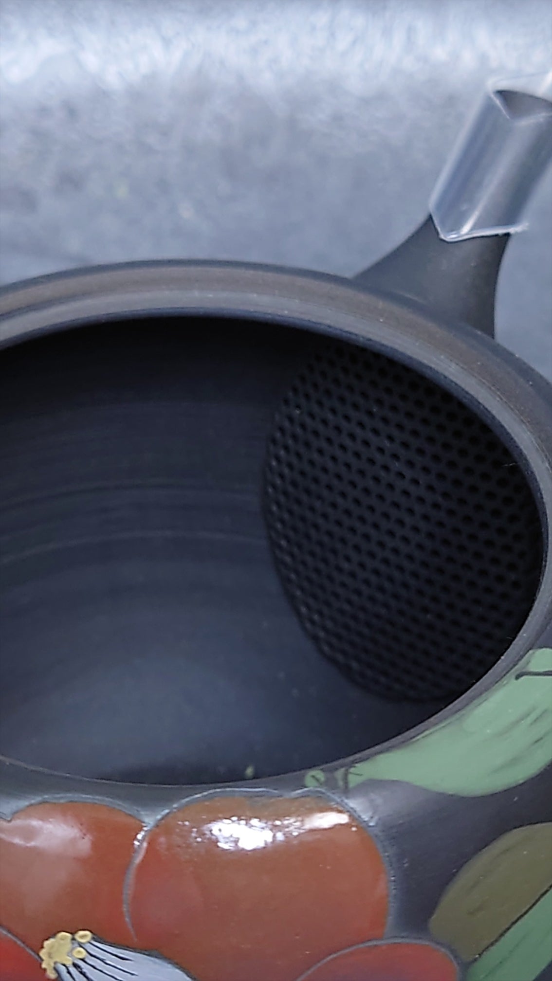 Teapot |  Tokoname ware | Brown Kiln-Transformed Miki Type Red Camellia Teapot, Ceramesh |Gyokkou | 6.7cc (200cc)