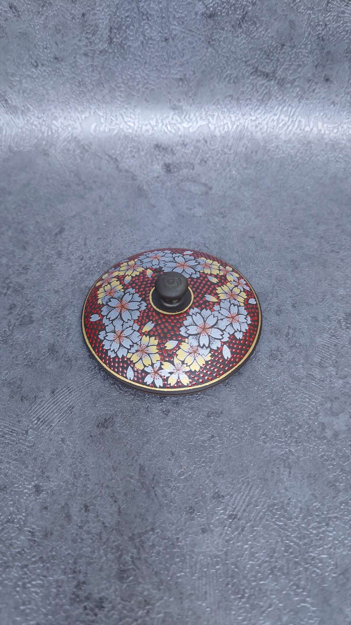 Teapot | Tokoname ware Pottery | Red grain cherry blossom picture teapot 270㏄