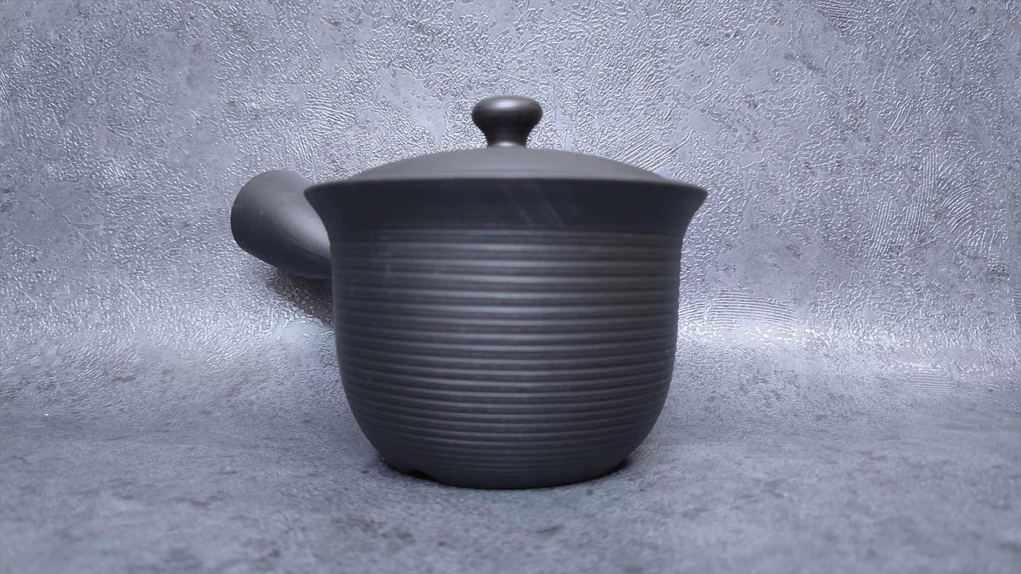 Teapot | Tokoname ware pottery | Black lily type tiered teapot | 330cc