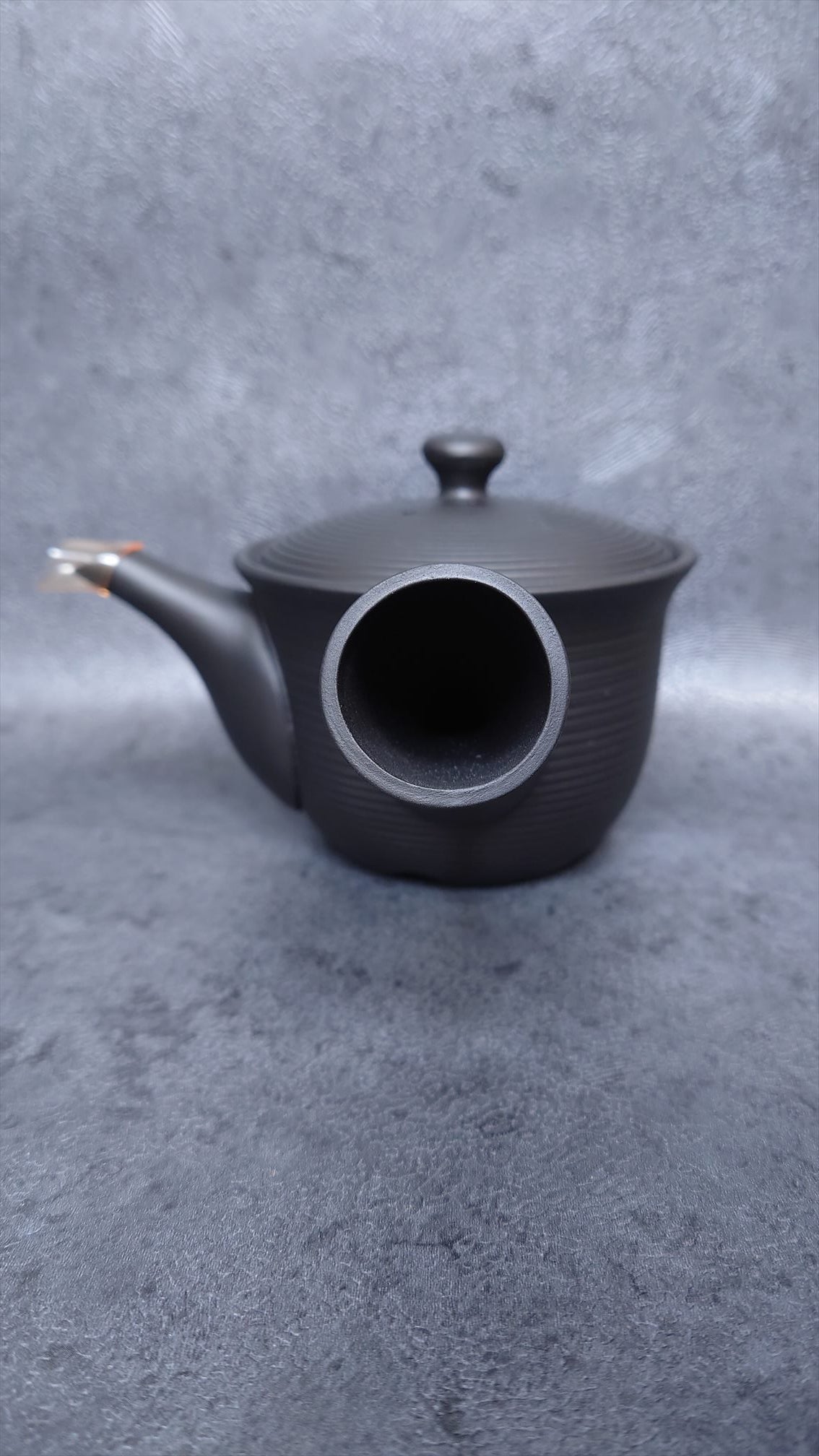 Teapot | Tokoname ware pottery | Black lily type tiered teapot | 330cc