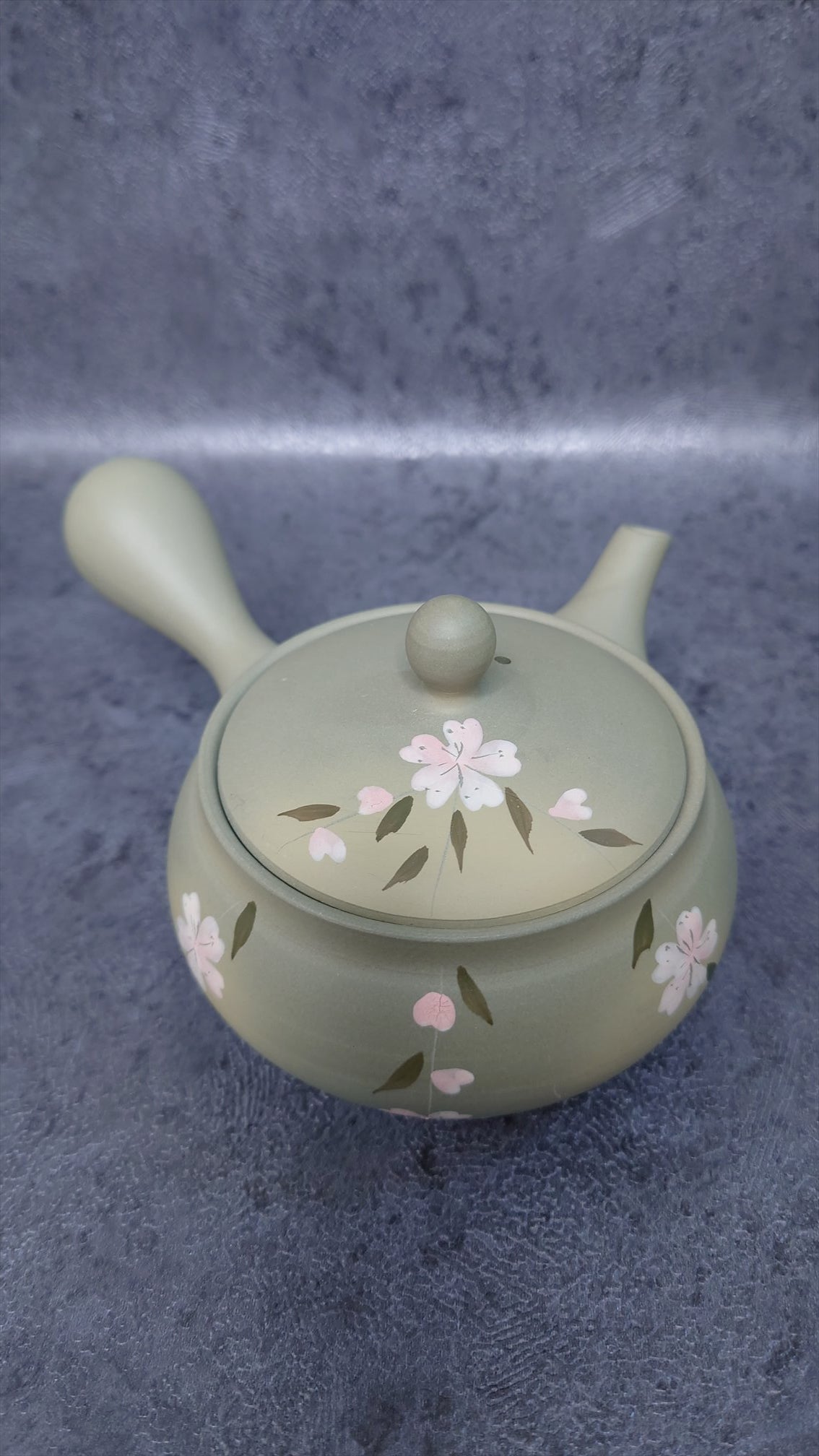 Teapot | Tokoname ware pottery | Mugwort mud weeping cherry blossom teapot 210cc
