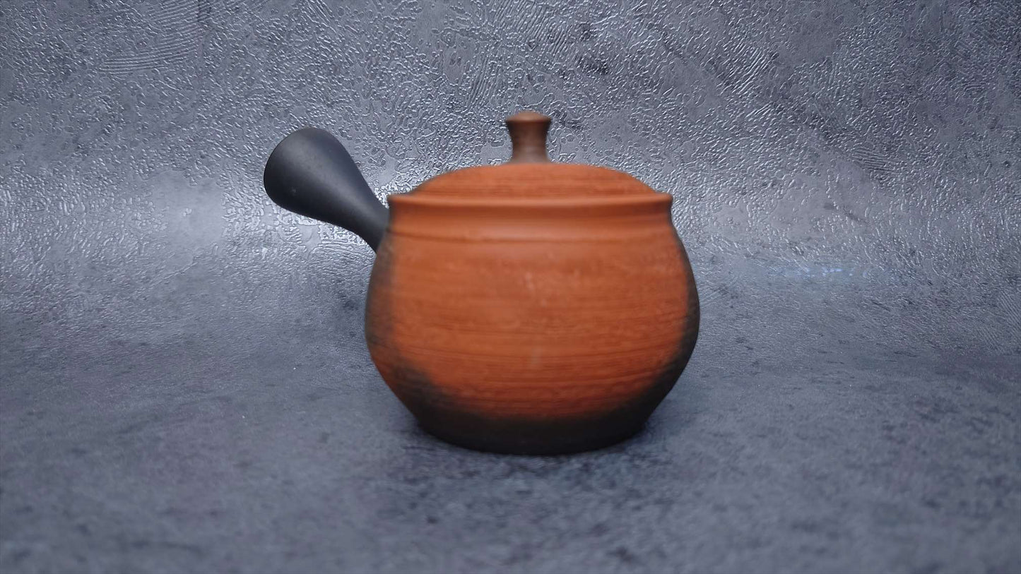 Teapot | Tokoname ware pottery | half black matsukawa mini teapot | 140cc