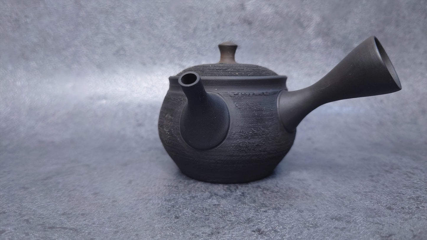 Teapot | Tokoname ware pottery | half black matsukawa mini teapot | 140cc