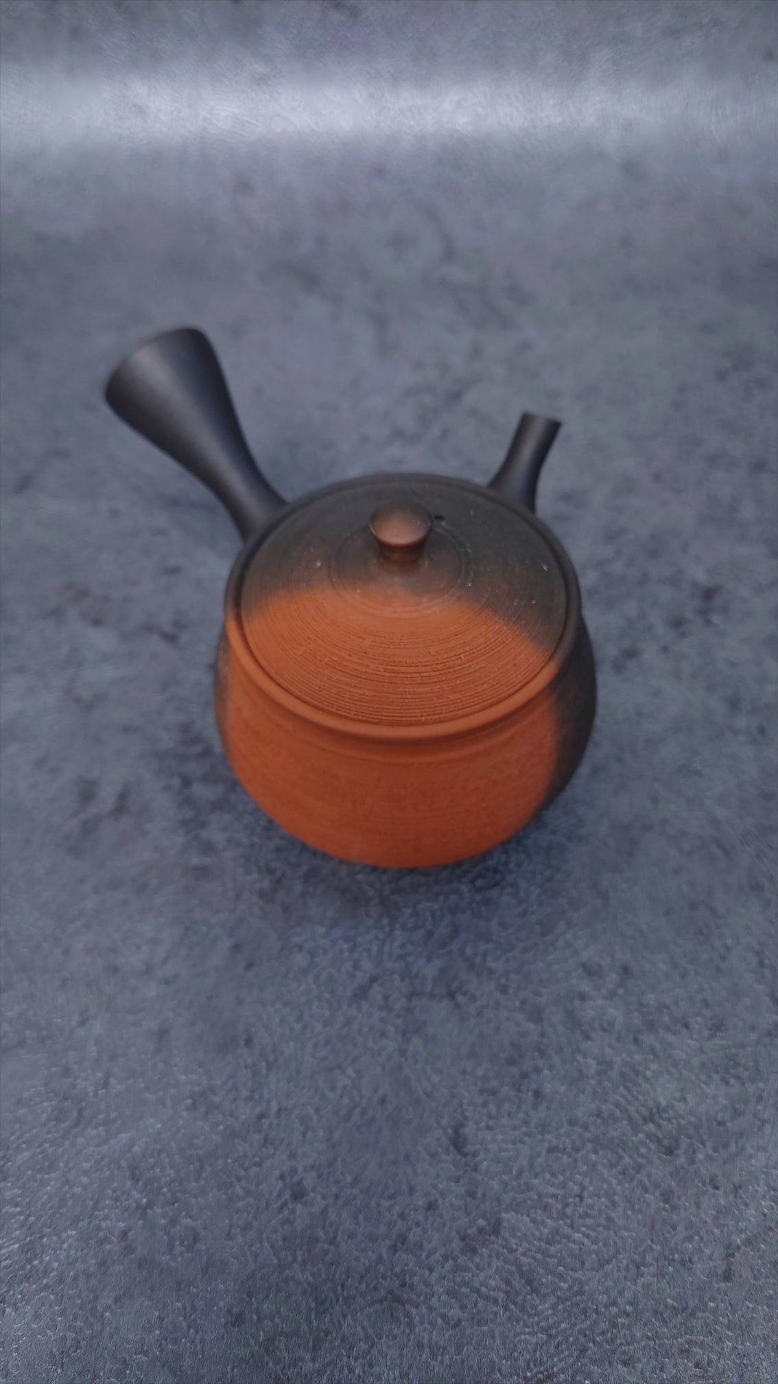 Teapot | Tokoname ware pottery | half black matsukawa mini teapot | 140cc