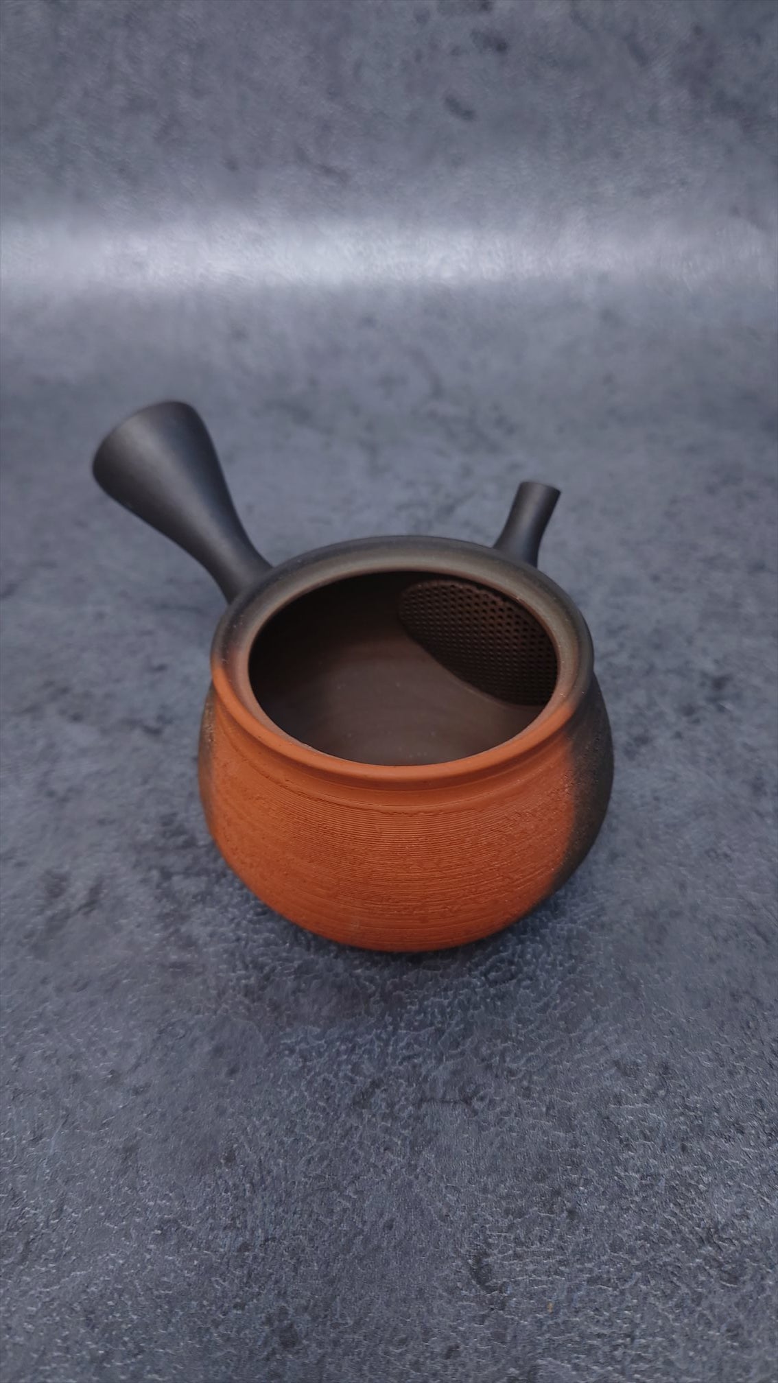 Teapot | Tokoname ware pottery | half black matsukawa mini teapot | 140cc