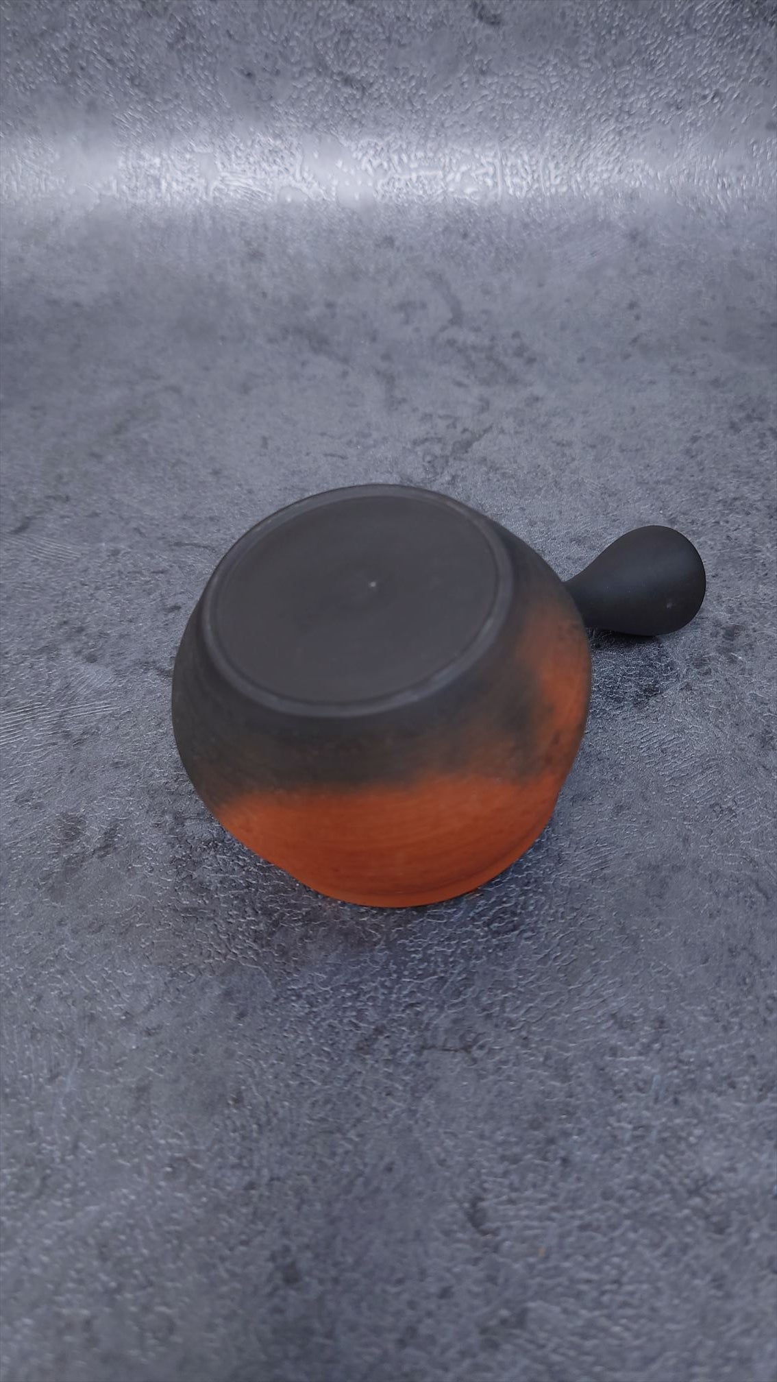 Teapot | Tokoname ware pottery | half black matsukawa mini teapot | 140cc