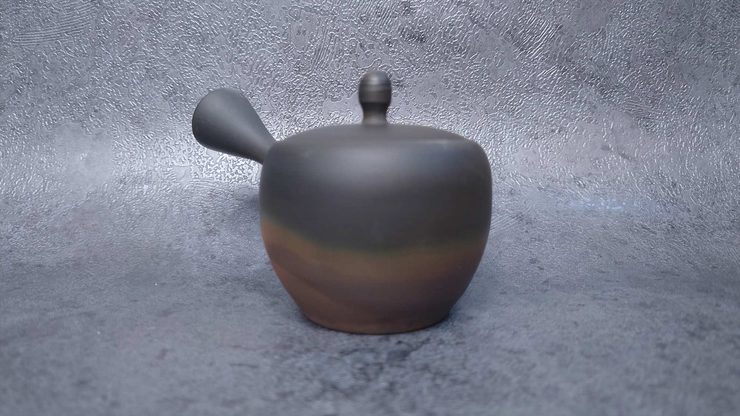 Teapot | Tokoname ware Pottery | Gyokko-made | Fire Kiln transformed Mini Round Muji Teapot 100cc