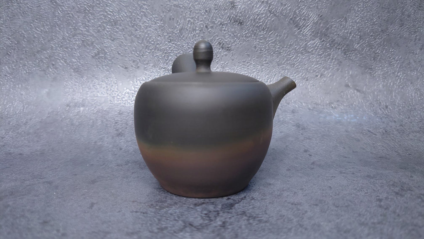 Teapot | Tokoname ware Pottery | Gyokko-made | Fire Kiln transformed Mini Round Muji Teapot 100cc