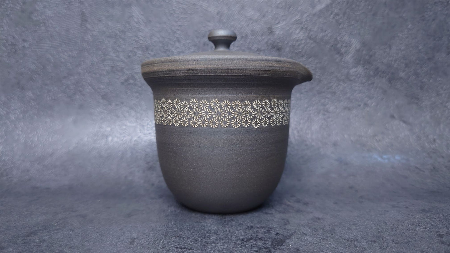 Teapot | Tokoname ware pottery |  Tenro | fermented pottery flower belt | 180cc