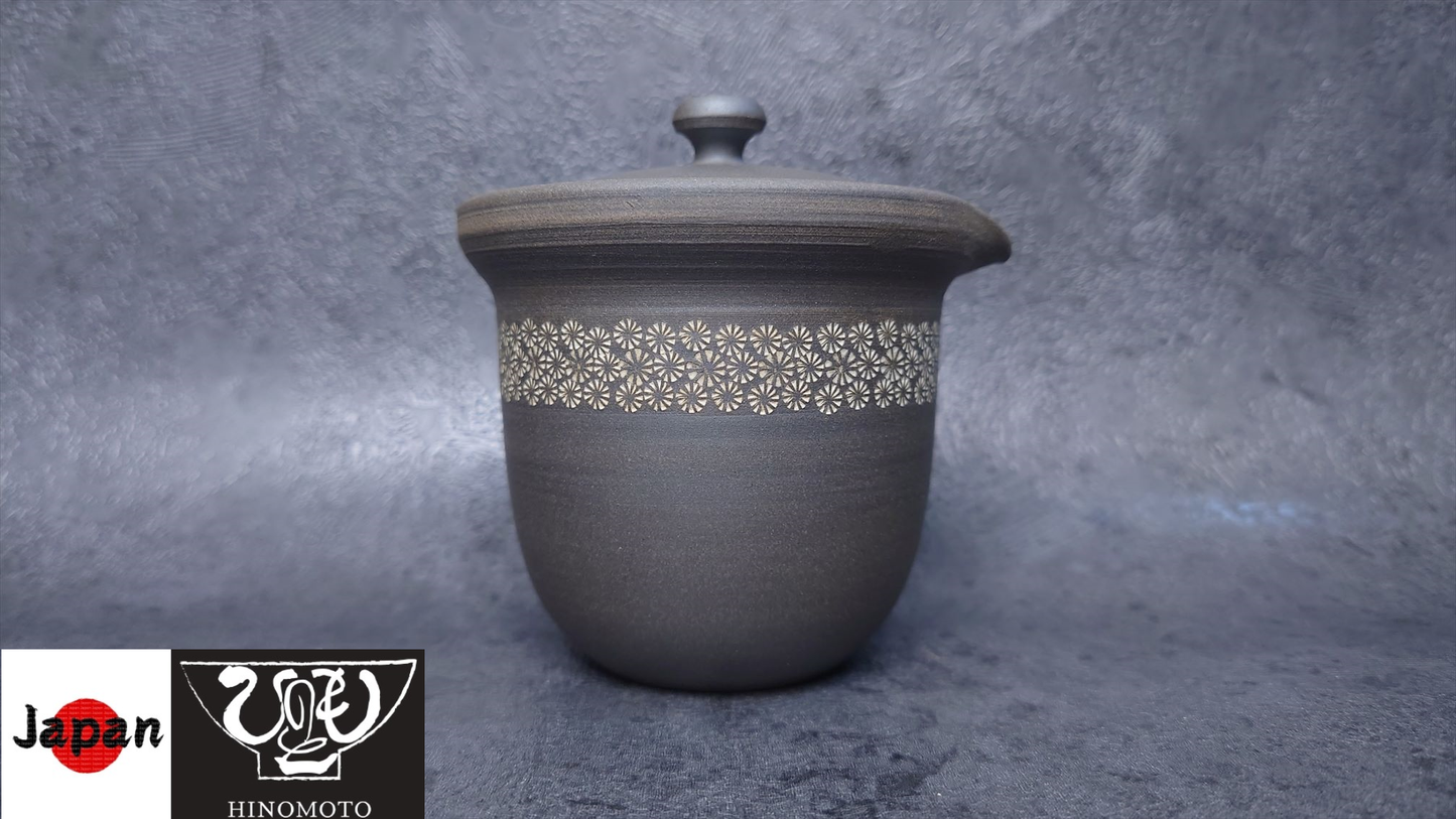 Teapot | Tokoname ware pottery |  Tenro | fermented pottery flower belt | 180cc
