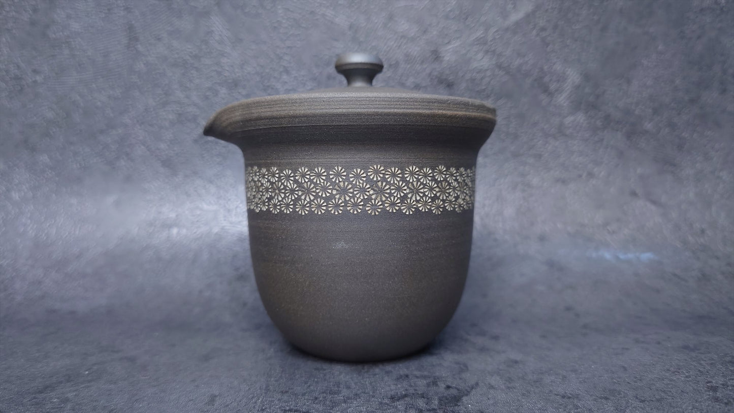 Teapot | Tokoname ware pottery |  Tenro | fermented pottery flower belt | 180cc