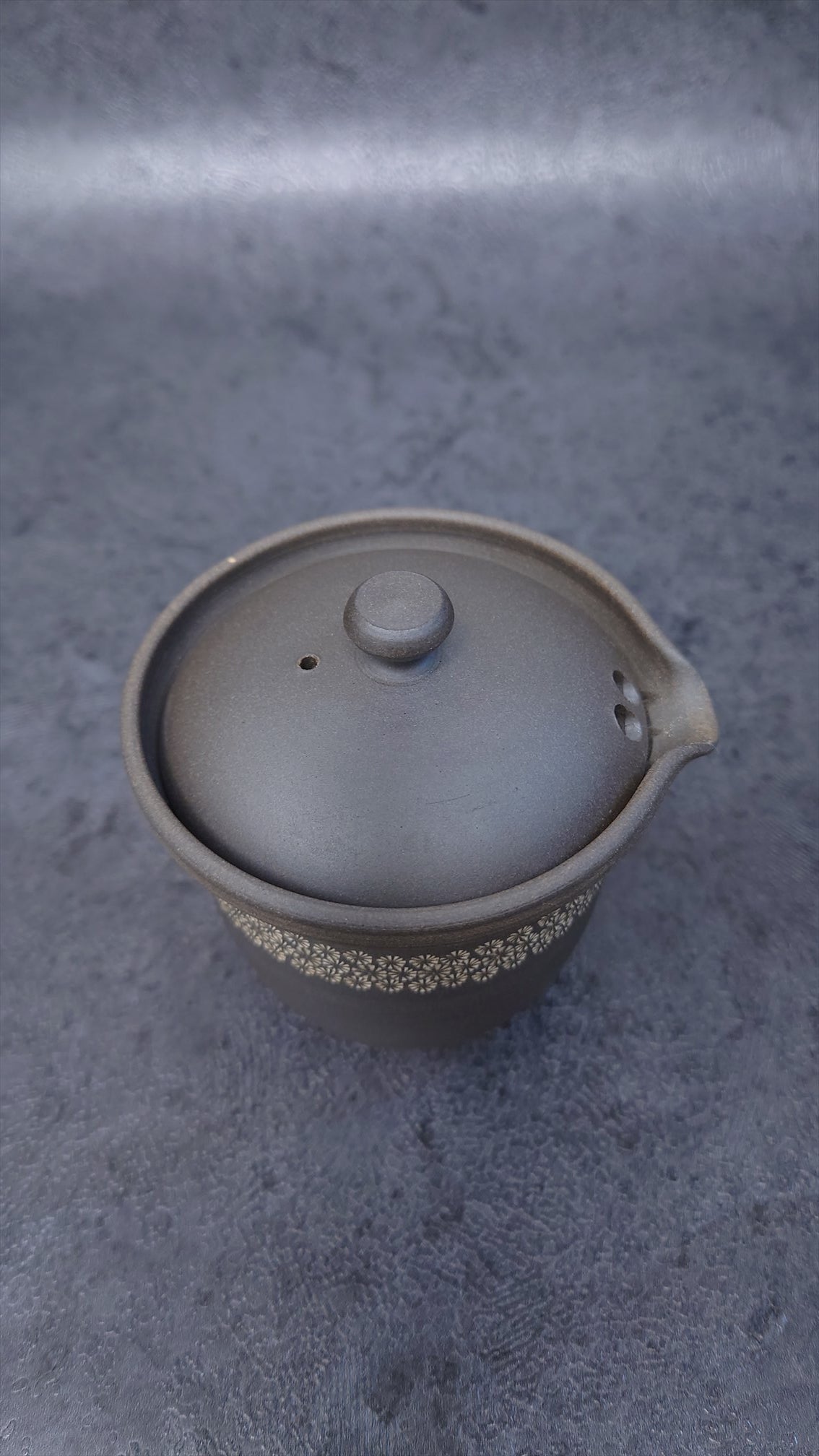 Teapot | Tokoname ware pottery |  Tenro | fermented pottery flower belt | 180cc