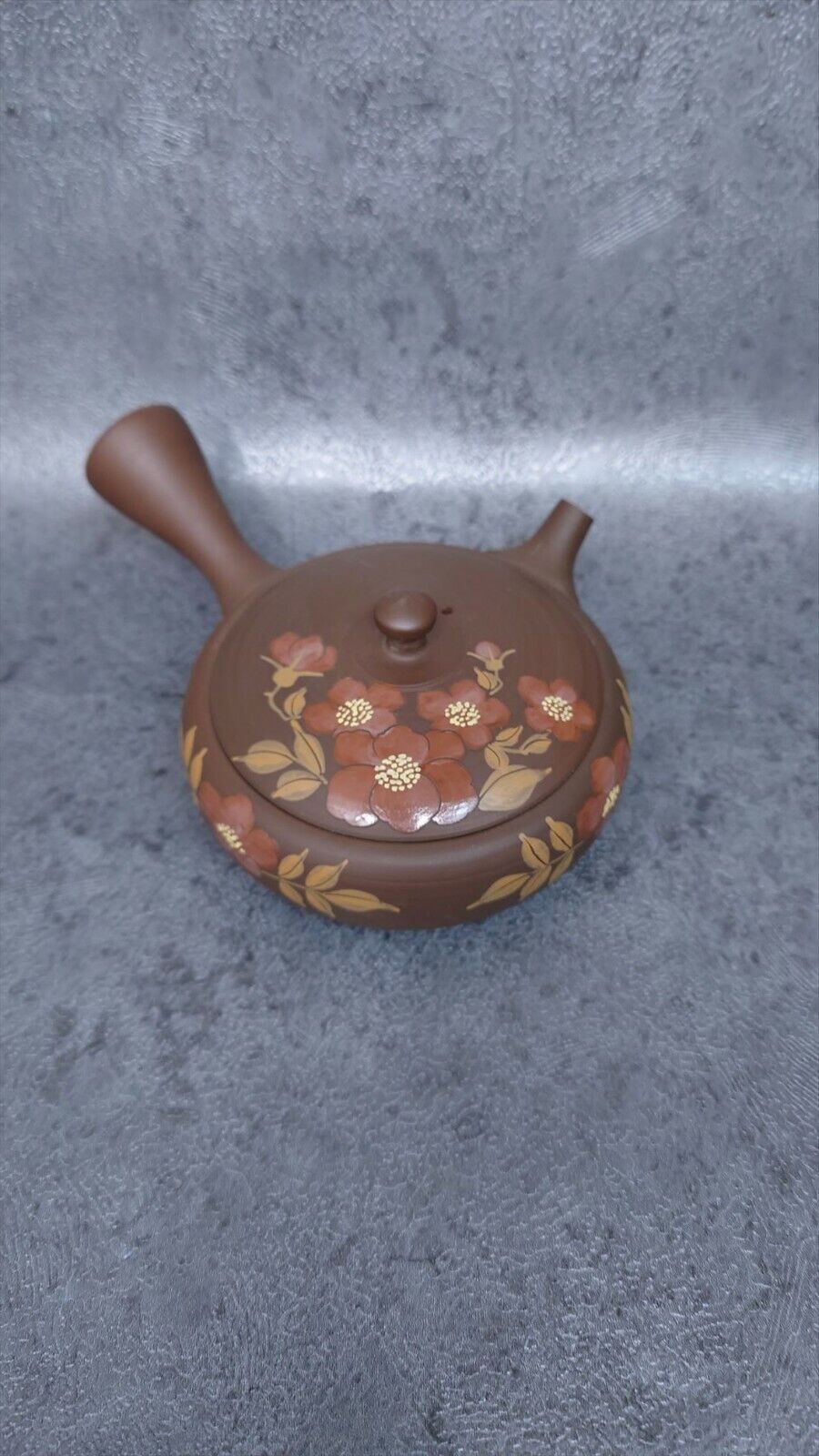 Teapot | Tokoname ware pottery | Gyokkou-made | tea extremely shallow red flower teapot 140cc