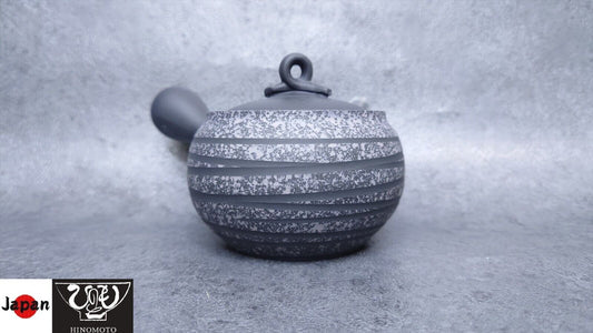 Teapot |Tokoname ware |  Black mud fringed line-tiered teapot  | Tooname ware | Hakuyo-made | 8.79oz (260cc)