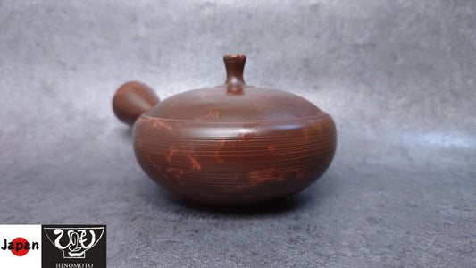 Teapot | Tokoname ware pottery | Tea mud red Shibori teapot 160cc